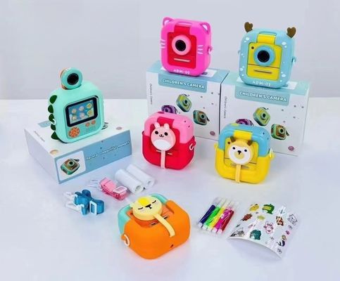 Fotocamera con stampa istantanea M8 Mini per bambini, schermo da 2,4 pollici, fotocamera per bambini con stampa e 3 giochi